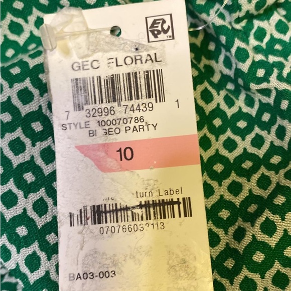 Bar III Green White Tiered Ruffle Dress - Picture 10 of 12